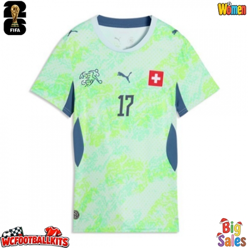 Switzerland Ruben Vargas #17 Replica Away Stadium Shirt for Women World Cup 2026 Short Sleeve